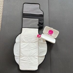 Baby travel changing pad & OXO travel wipes case